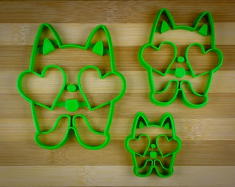 Love Cat - Love emoji cat - Smiling cat face emoticon - Cookie cutter Multi-Size