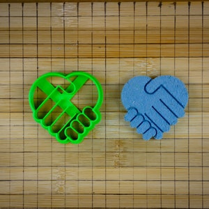 Heartshake - Handshake with heart emoji - Volunteer emoticon - Love deal - Cookie cutter Multi-Size