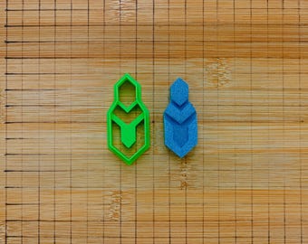 Boho Simple Earring Cookie Cutter - Polygon Jewelry Shape - Fondant Biscuit Cutter - Multi Size