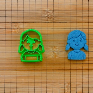 Smiling Girl Cookie Cutter -  Baking Tool for Kids - Cute Kid Cartoon Face - Happy Child - Fun Birthday Cookies Multi-Size Cookie Cutter