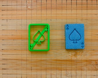 Ace of Spades Cookie Cutter - Poker Card Spadille Biscuit Mold - Casino Gambling Baking Tool