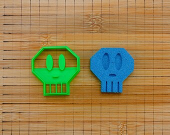 Happy Skull Cookie Cutter – Funny Halloween Skull Tessellation Mosaic – Fondant Biscuit Baking