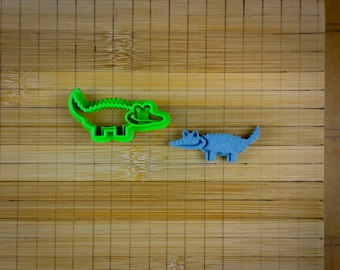 Cortador de Biscoitos Crocodilo - Réptil Jacaré Sorridente - Molde de Assar em Vários Tamanhos