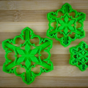 Christmas snowflake 4 - XMas frozen snowflake - Crystal Snowflake Ornament - Cookie cutter Multi-Size