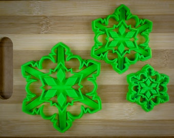 Christmas snowflake 4 - XMas frozen snowflake - Crystal Snowflake Ornament - Cookie cutter Multi-Size
