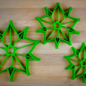 Poinsétia Vermelha - Estrela de Natal - Flor de Natal - Rosa de Inverno - Folha de Chama Mexicana - Símbolo de pureza Cortador de Biscoitos Multi-Tamanho