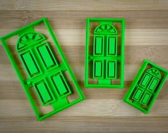 House door 2 - Front wooden entrance with window - Cookie cutter Multi-Size