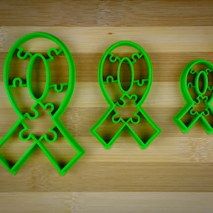 Awareness ribbon puzzle half cut - Autism Awareness Ribbon - Cookie cutter Multi-Size