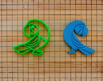 3D Parrot Cookie Cutter - Sitting Colorful Parrot - Budgie - Budgerigar - Tropical Bird - Paraquet - Baking Tool