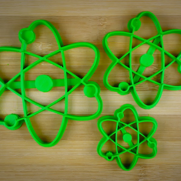 Atom with nucleus and electrons - Smallest unit of ordinary matter - Physics - Solid liquid gas atom -  Cookie cutter Multi-Size