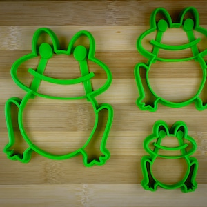 Grenouille mignonne - Grenouille verte heureuse - Grenouille souriante - Emporte-pièces multi-tailles
