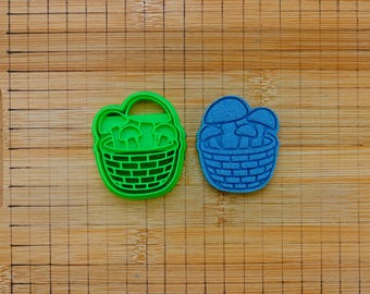Mushroom Basket Cookie Cutter Stamp – Mushroom Basket Cookie Cutter – Woodland Cookies – Forest Theme – Multi-Size
