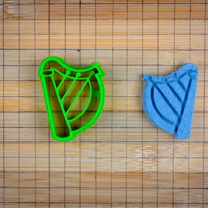 Harp Cookie Cutter - Stringed Musical Instrument - Irish Celtic Lap Handheld Harp -  - Medieval Sounds Multi-Size