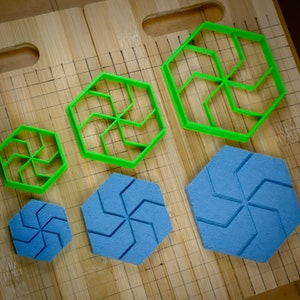 Seven Hexagons Six arrows Watermill Windmill Cookie cutter Multi-Size image 10