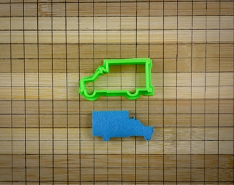 Ambulance Vehicle Cookie Cutter - American Emergency Van Care - National Service 911 - Biscuit Mold