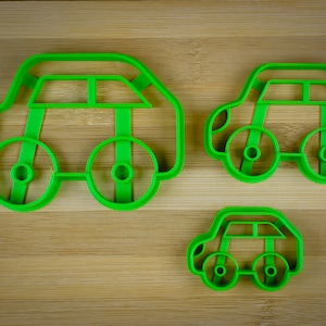 Cute little car 3 - Square toy car - Small cartoon vehicle - Motor car - Automobile - Cookie cutter Multi-Size