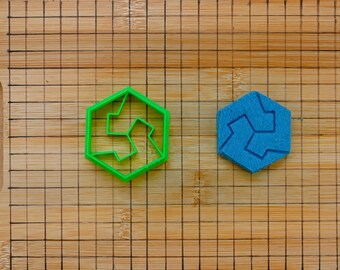 Hexagon With Internal Cubes Cookie Cutter - Geometric Polygon 3D Cube Pattern - Baking & Fondant Tool