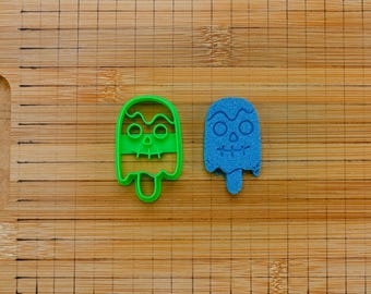 BOO Ice Cream Popsicle Cookie Cutter - Halloween Monster Fondant & Biscuit Cutter - Multi Size