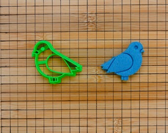 Spatz Ausstechform - Bunter singender Vogel auf einem Baum sitzend - Backwerkzeug - Multi-Size