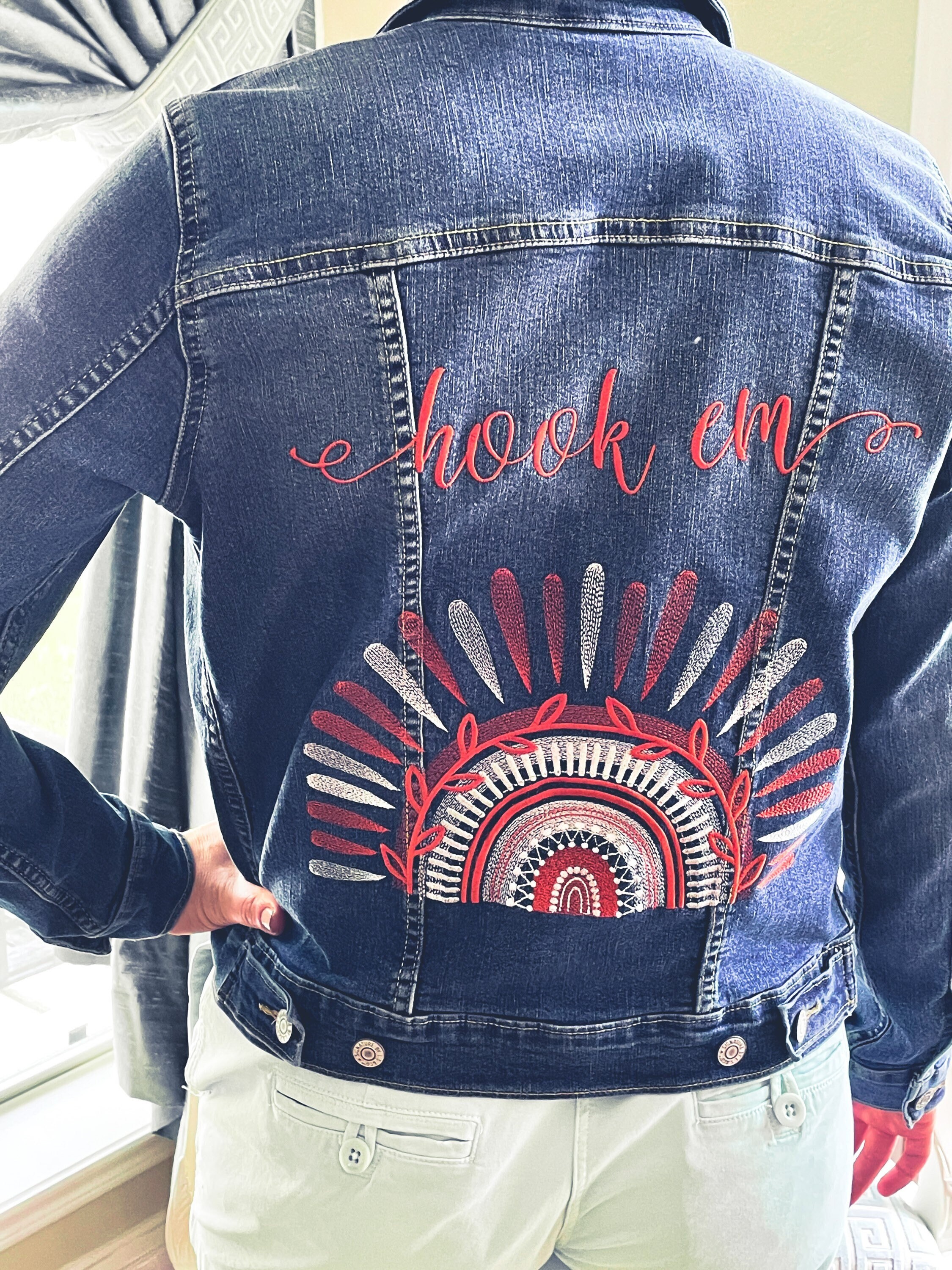 Orange Jean Jacket - Etsy