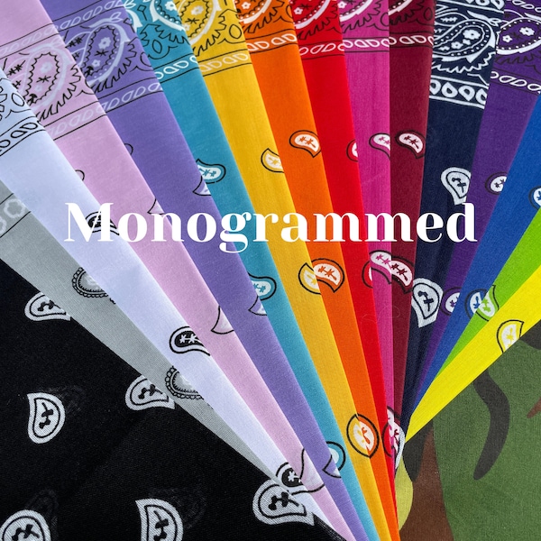 Embroidered Bandana Etsy