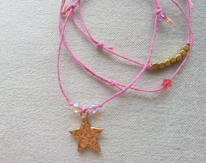 Girls friendship bracelet, star jewellery,sparkly bracelets,holiday, summer jewellery, gift for her, Swarovski genuine, layering bracelets