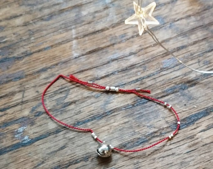 Christmas bracelet, jingle bell friendship bracelet, stocking filler, gift for her, niece, best friend