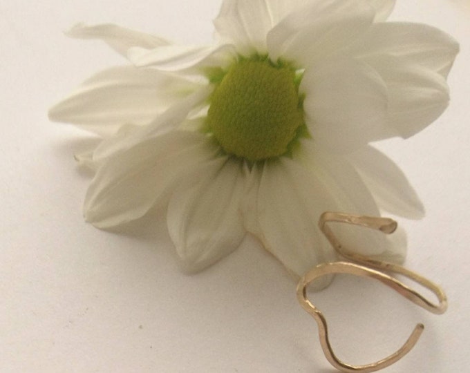 Valentine gift, Adjustable heart ring, modern open heart ring, valentine gift for her