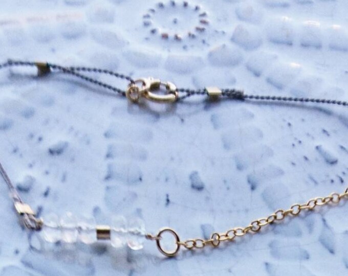 Silk bracelet moonstone with gold chain detail, boho luxe friendship bracelet, on trend moonstone, dainty jewellery, best friend gift