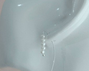 Dainty pearl earrings  in sterling silver