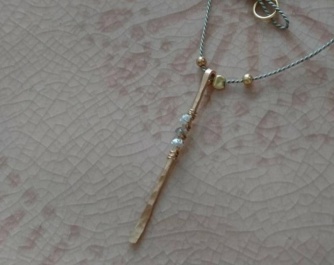 Raw diamond necklace on silk cord, understated chic jewellery, artisan design, boutique style