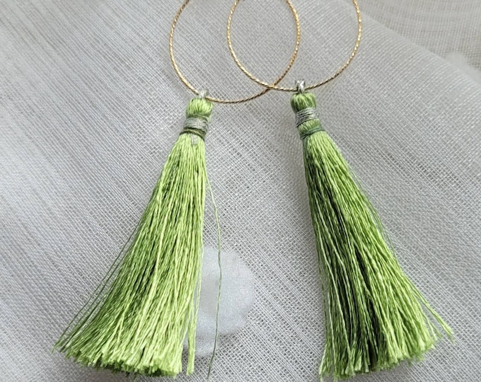 Tassel hoop earrings, dopamine dressing-versatile jewellery- vacation-lightweight earrings-pop of colour