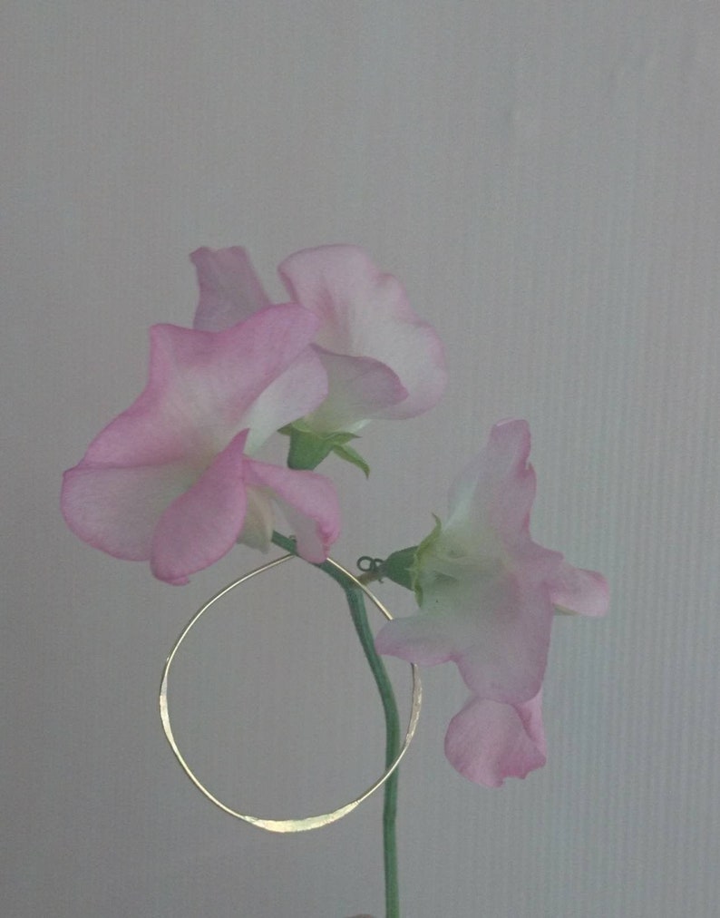Hand textured hoop earrings irregular large hoop earrings in 14k gold fill,