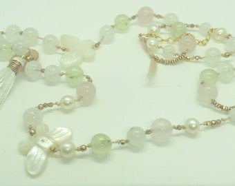 Mala necklace, wrap bracelet with 108 beads for meditation