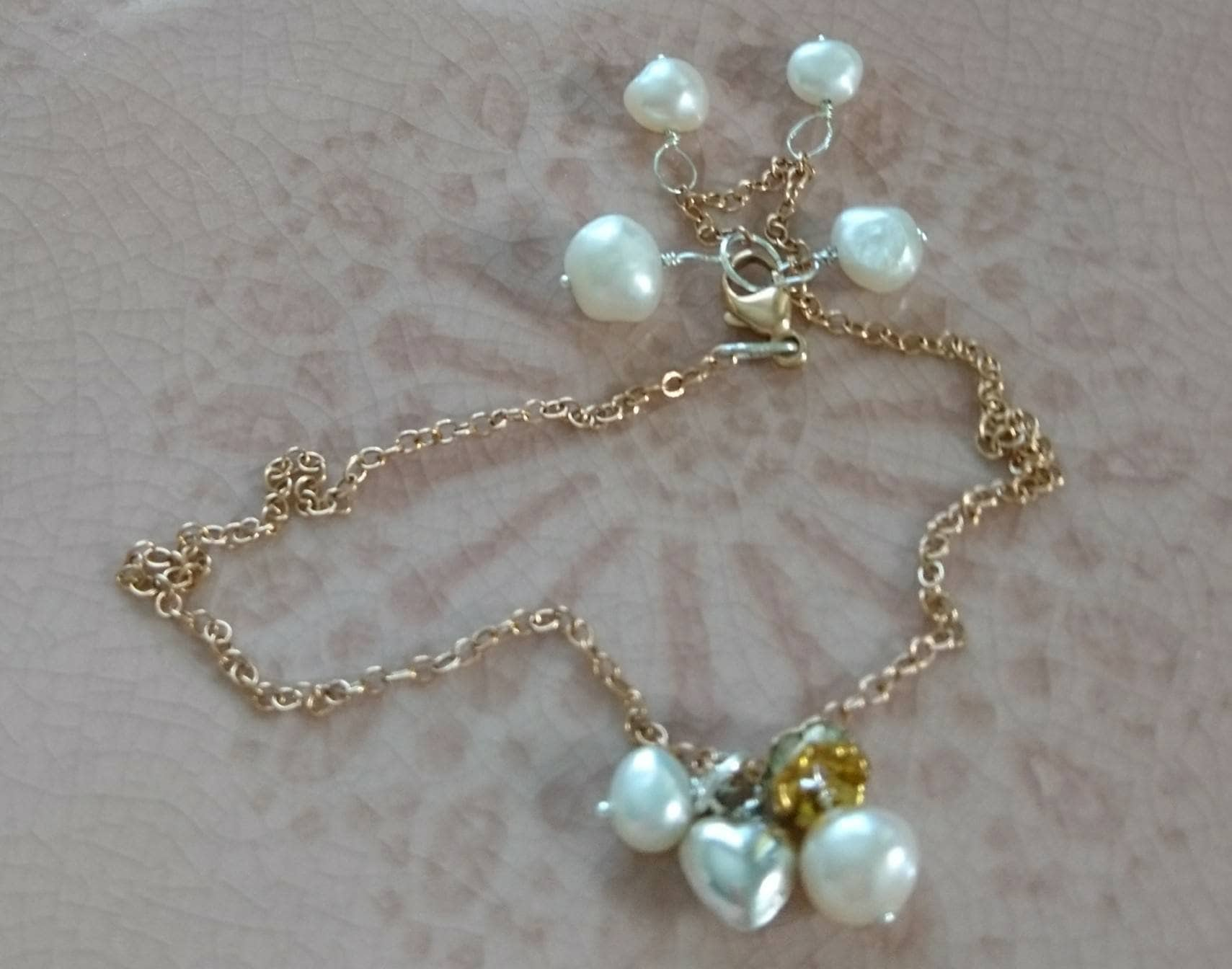 Rose gold and pearl anklet pearl jewellery gift for her | Etsy