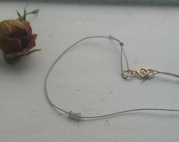 I love you- three faceted grey diamond silk bracelet- I love me- self worth- cord jewellery- gift for her