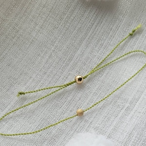 Nylon cord bracelet with 14k frosted bead, minimal jewelry, unisex jewellery, stacking bracelet