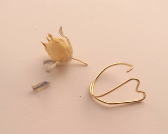 Open heart ring, simple ring, stackable