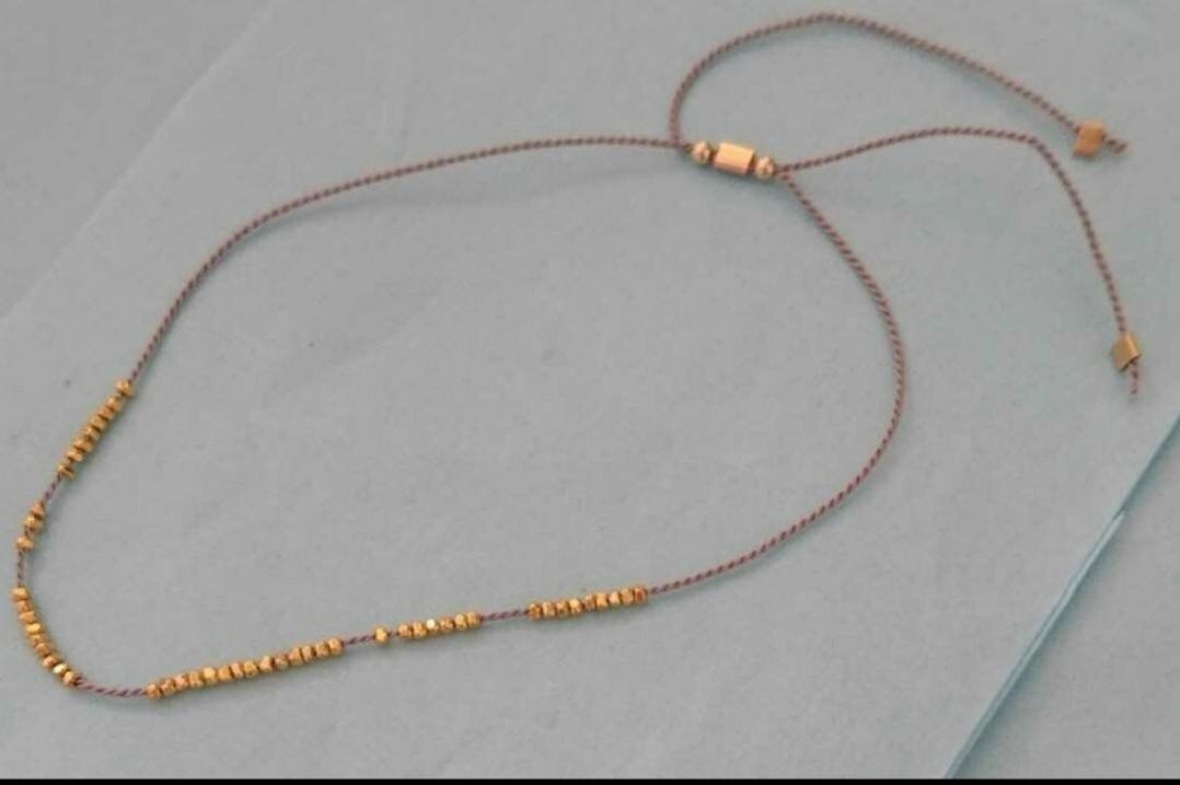 Cord bracelet with gold vermeil beadsfriendship bracelet boho chic