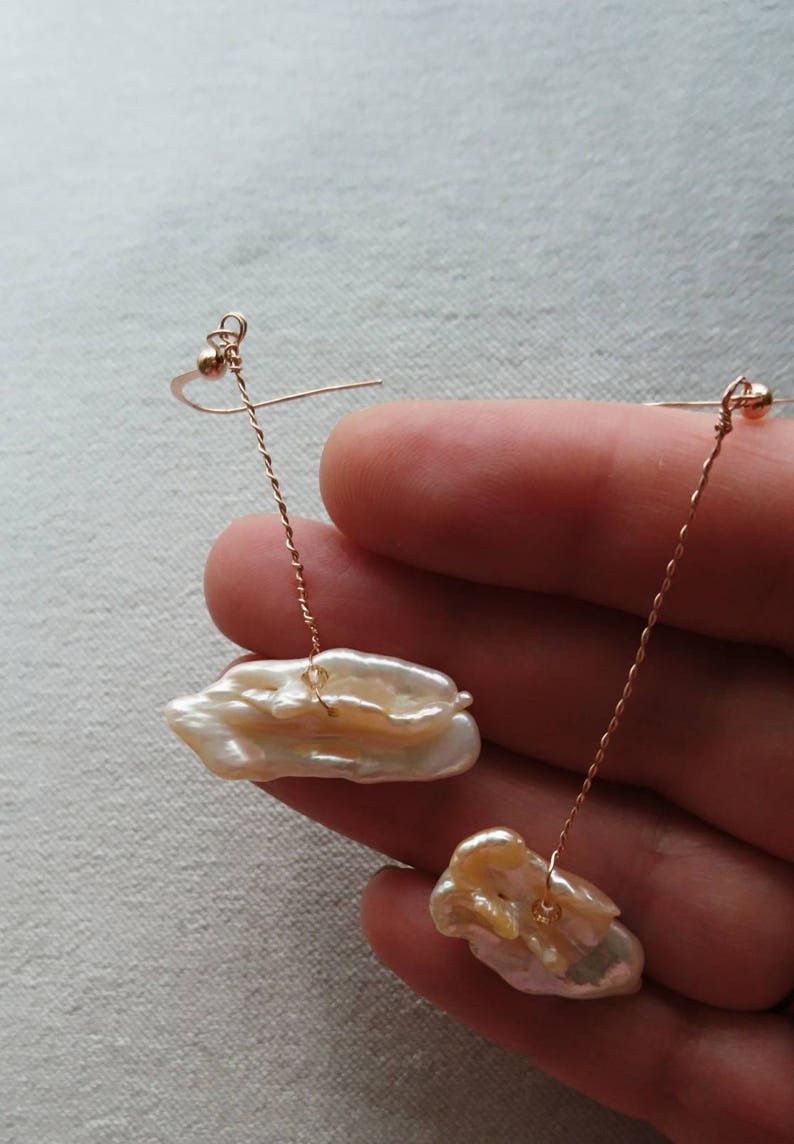 unusual earrings pearl earrings uk pearl jewellery rose gold drop Rose gold pearl drop earrings unique jewellery dangle pearl earrings