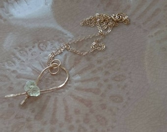 Rough opal pendant on 14k rose gold filled chain, October birthstone gift for her