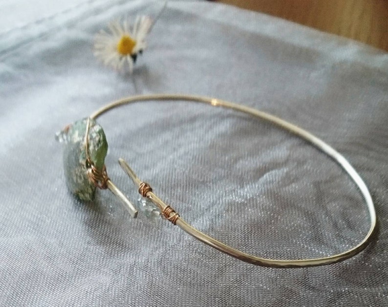 poetic jewellery, gift artefact style bracelet Ancient Roman glass bangle with aquamarine Roman glass jewellery one of a kind jewellery