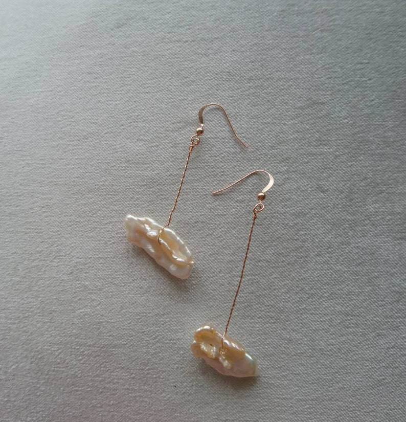 unusual earrings pearl earrings uk pearl jewellery rose gold drop Rose gold pearl drop earrings unique jewellery dangle pearl earrings