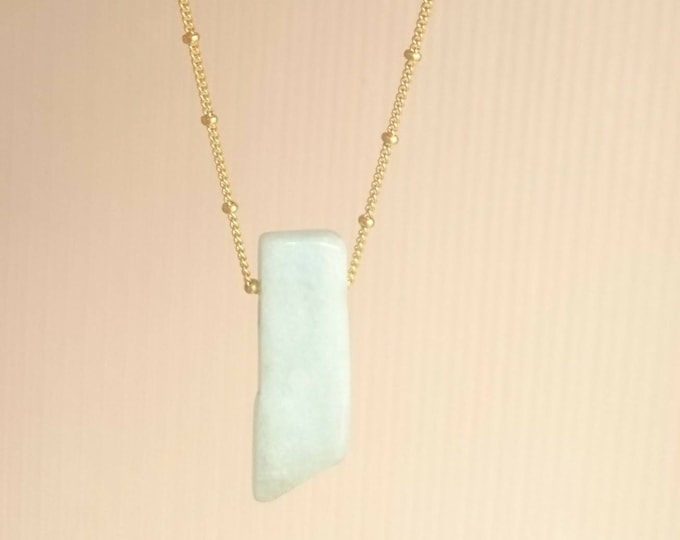 Raw aquamarine necklace on 14k rose gold filled chain, gemstone pendant, March birthstone gift for her birthday, Christmas gift for her