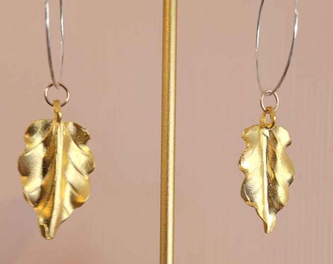 Gold leaf earrings