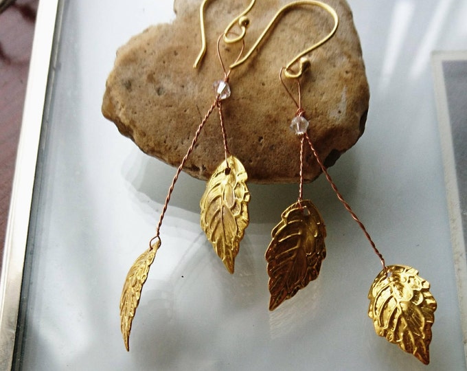 Grecian goddess earrings, gold leaf jewellery,festival jewellery, festival fashion,  gold dangle earrings, summer party,gift for her