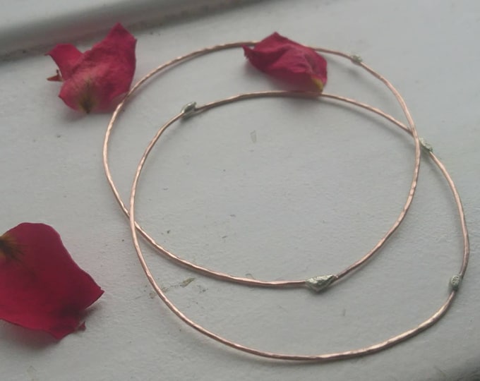 Blossom bangles, hammered jewelry, unique gift