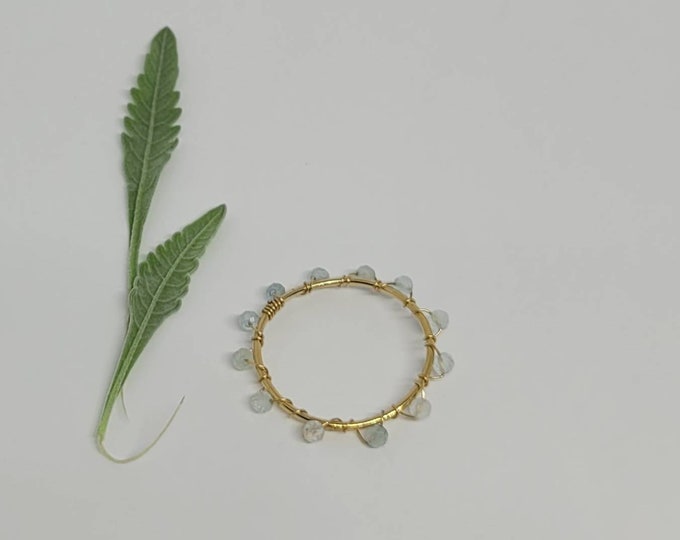 Aquamarine pendant,faceted aquamarine circle pendant in 14k gold fill,March birthstone gift, handmade jewelry,