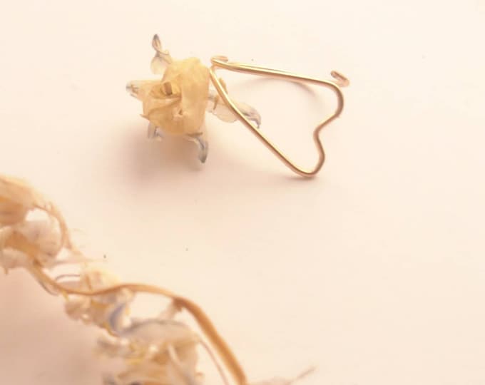 Open heart ring, simple ring, stackable