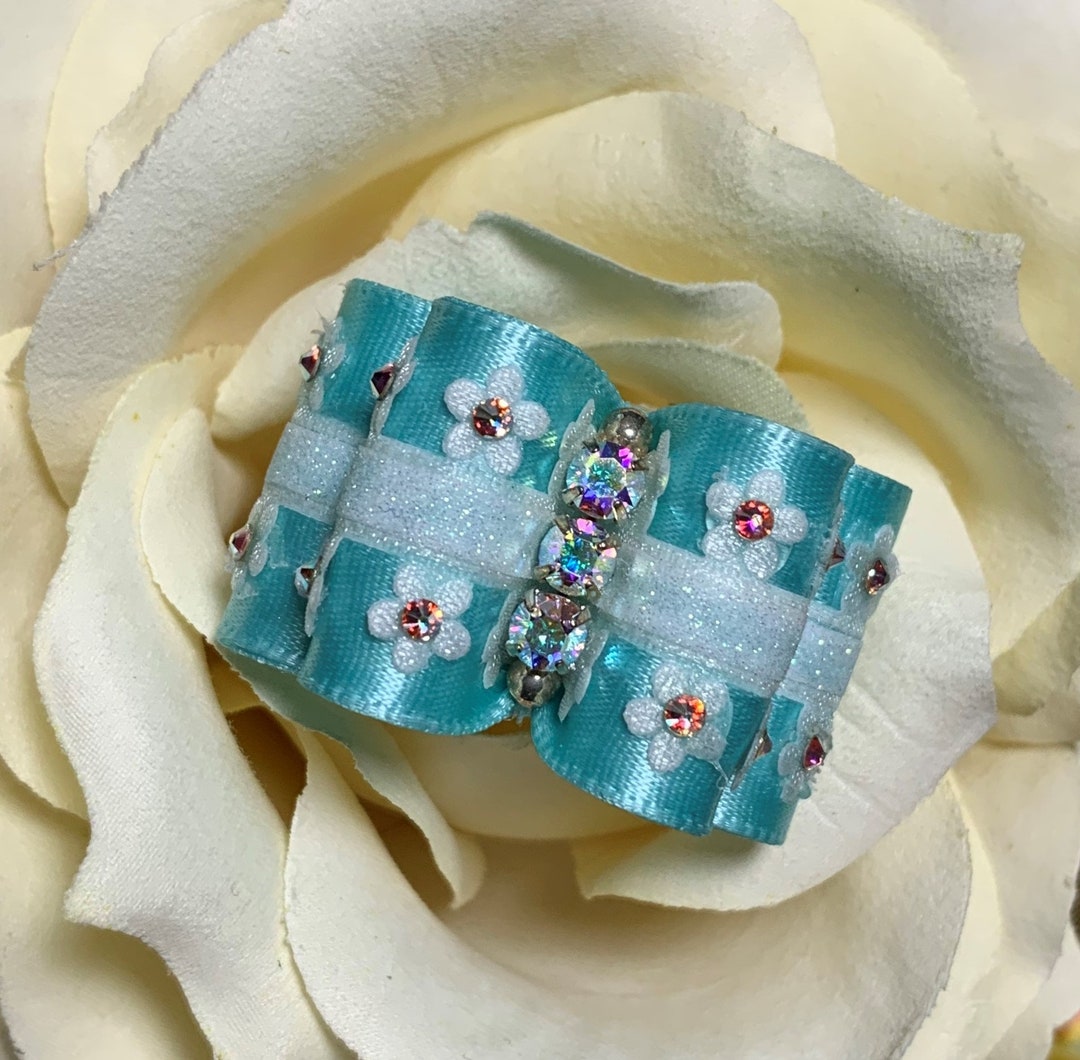 Dog Bows and More petals Full Size Dog Show Bow, Yorkie Show Bow, Shih